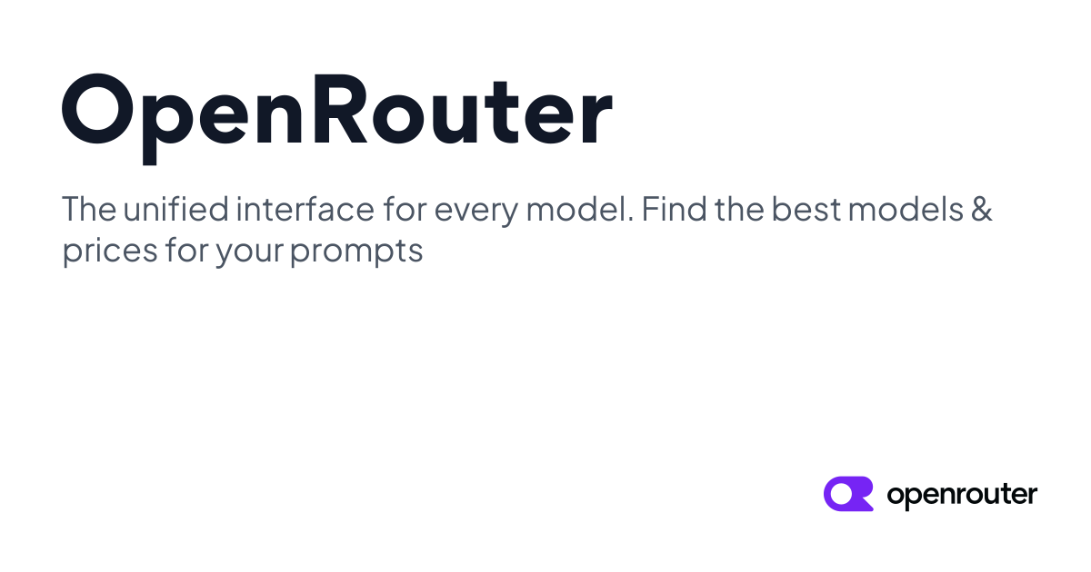 OpenRouter 平台官网首页概览图