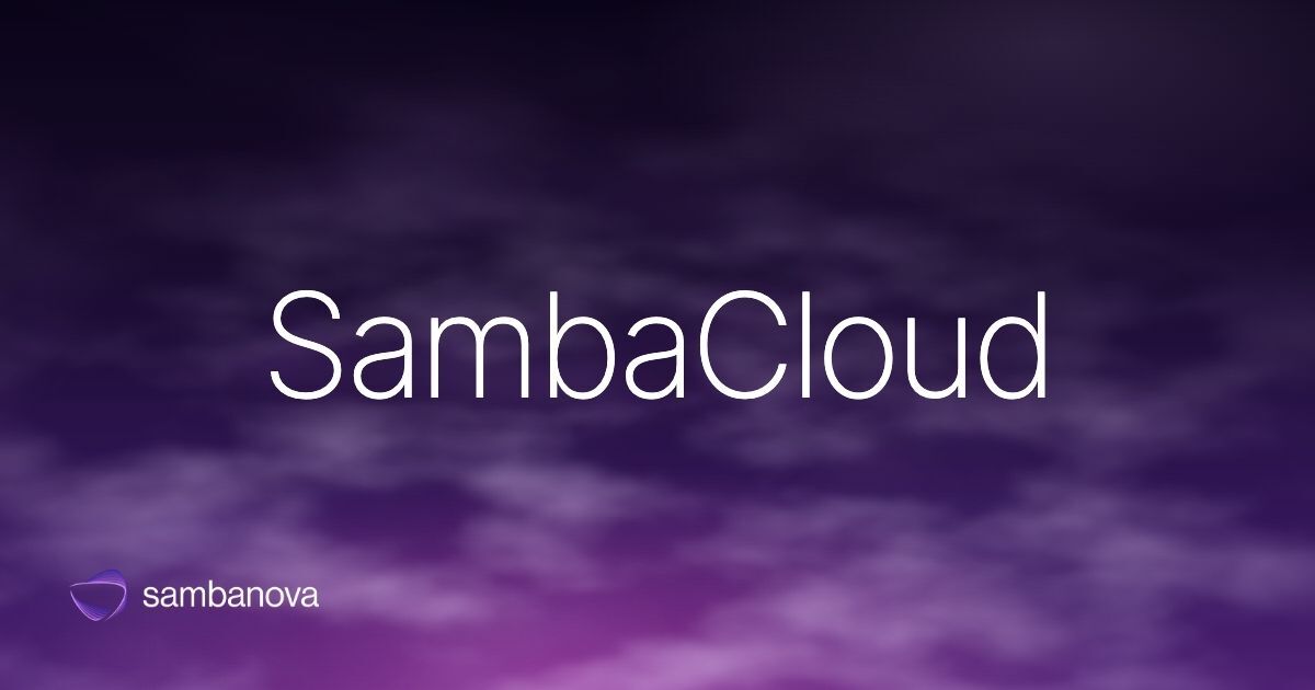 SambaNova Cloud 平台官网首页产品概览图